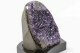 Tall Amethyst Cluster With Wood Base - Uruguay #199741-2